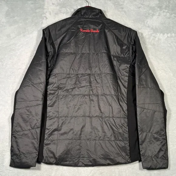 Icebreaker Jacket Men Small Black Merinoloft Quilted Full Zip Puffer Embroidered